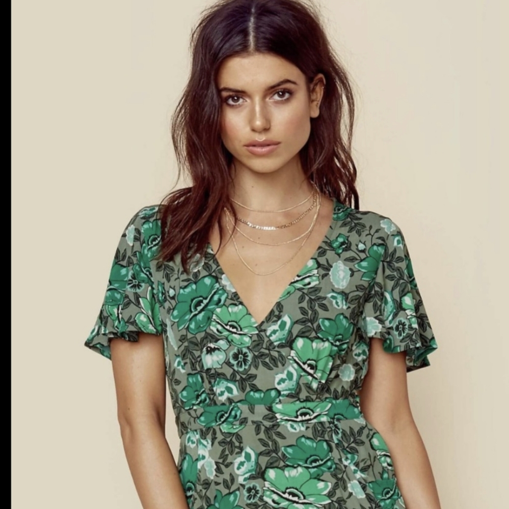 Spell Green Floral Mini Dress